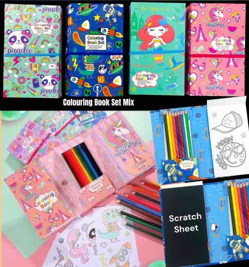 2 IN 1 Coloring & Scratch Book – Pink Bubble