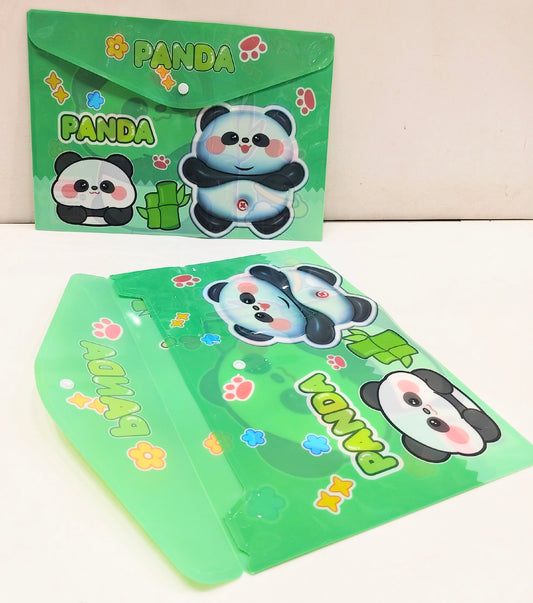 Panda Cartoon Snap Button File Folder