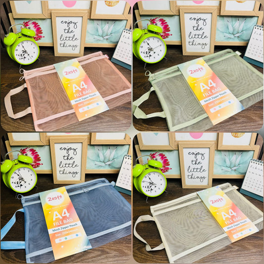 A4 Mesh Zipper Pouches