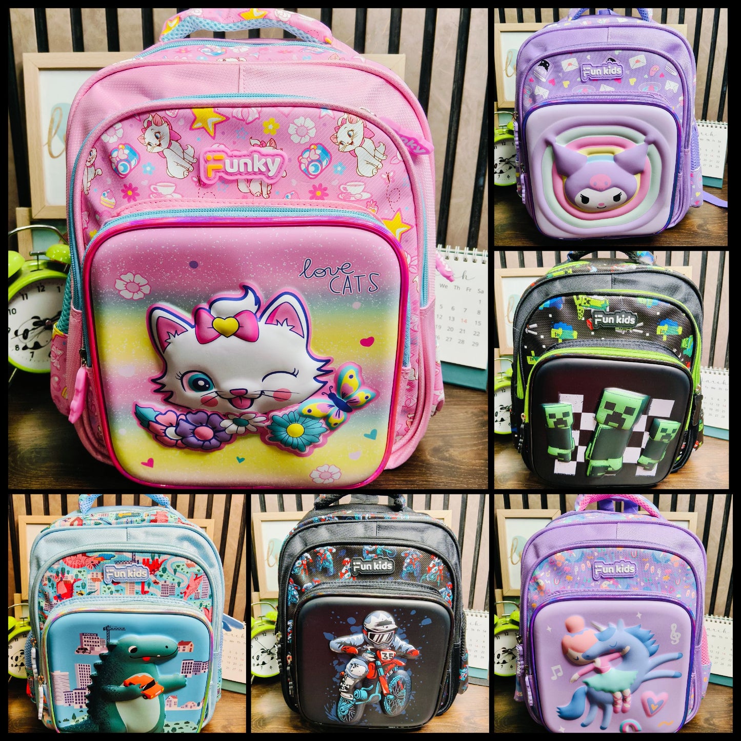 Funky Fantasy Kids Backpack Collection| 15 Inch