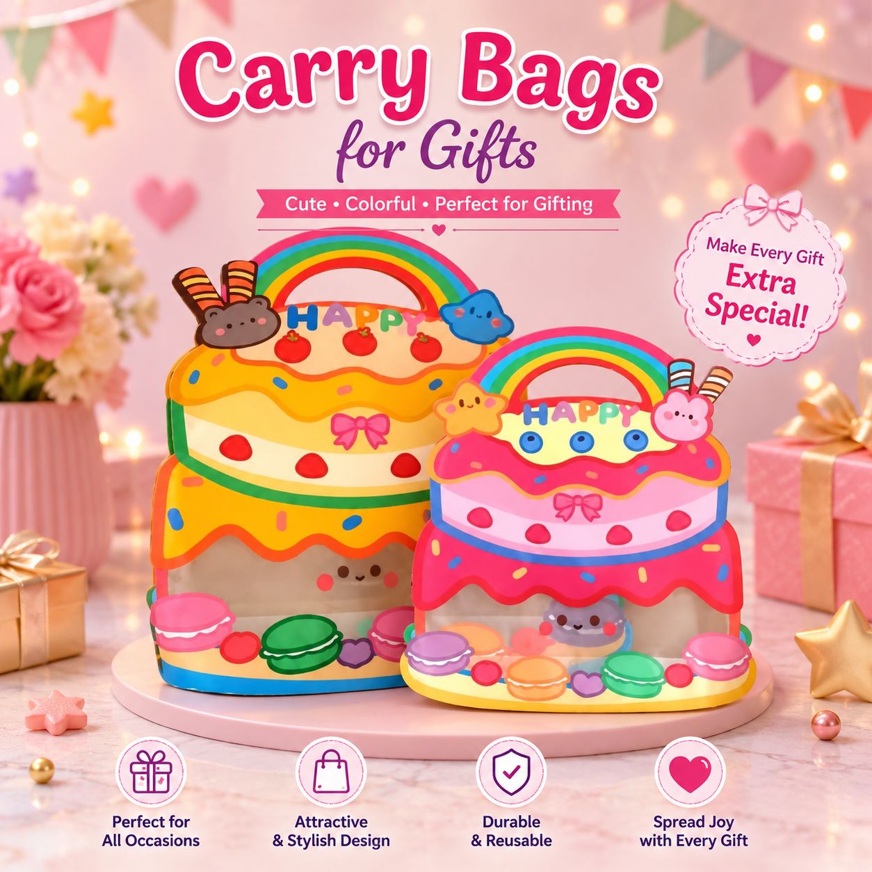 🌈 Rainbow Cake Candy Pouch