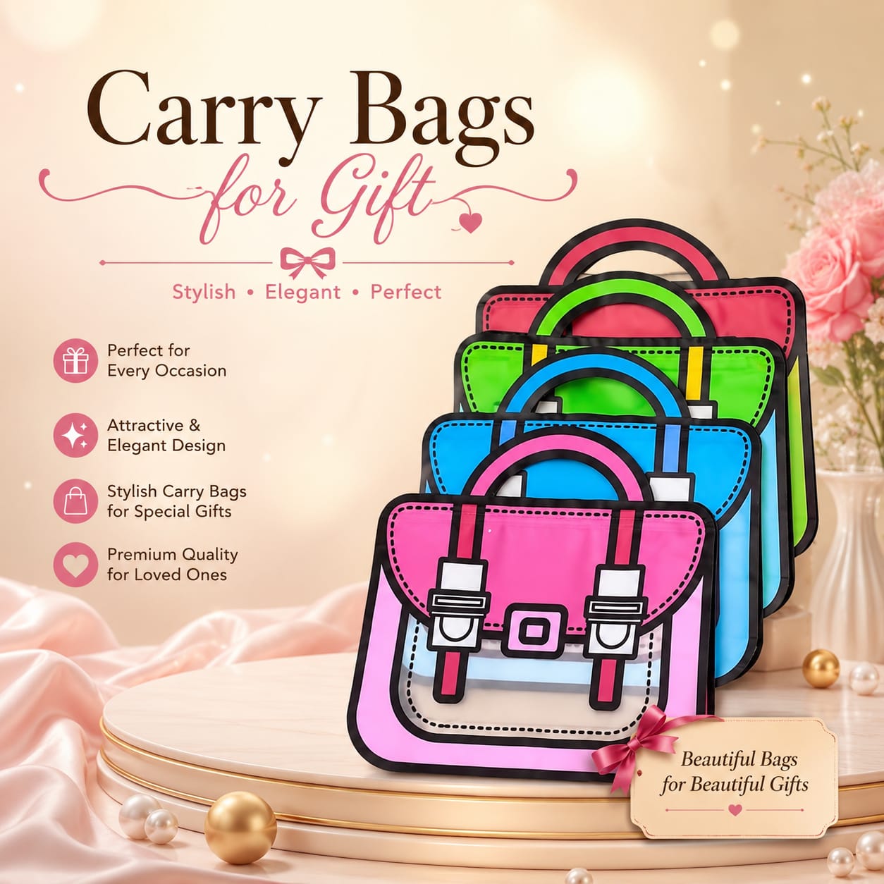 Colorful School Bag Candy Zipper Pouch