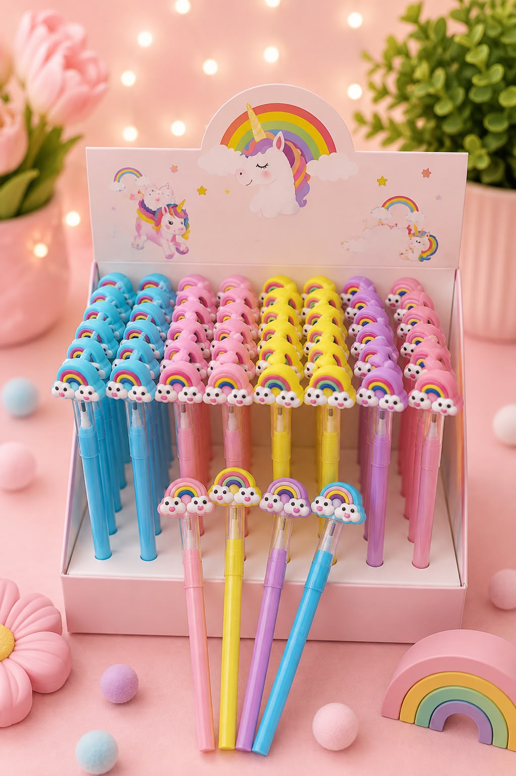Rainbow Unicorn 3D Topper Pencils 🦄🌈✏️