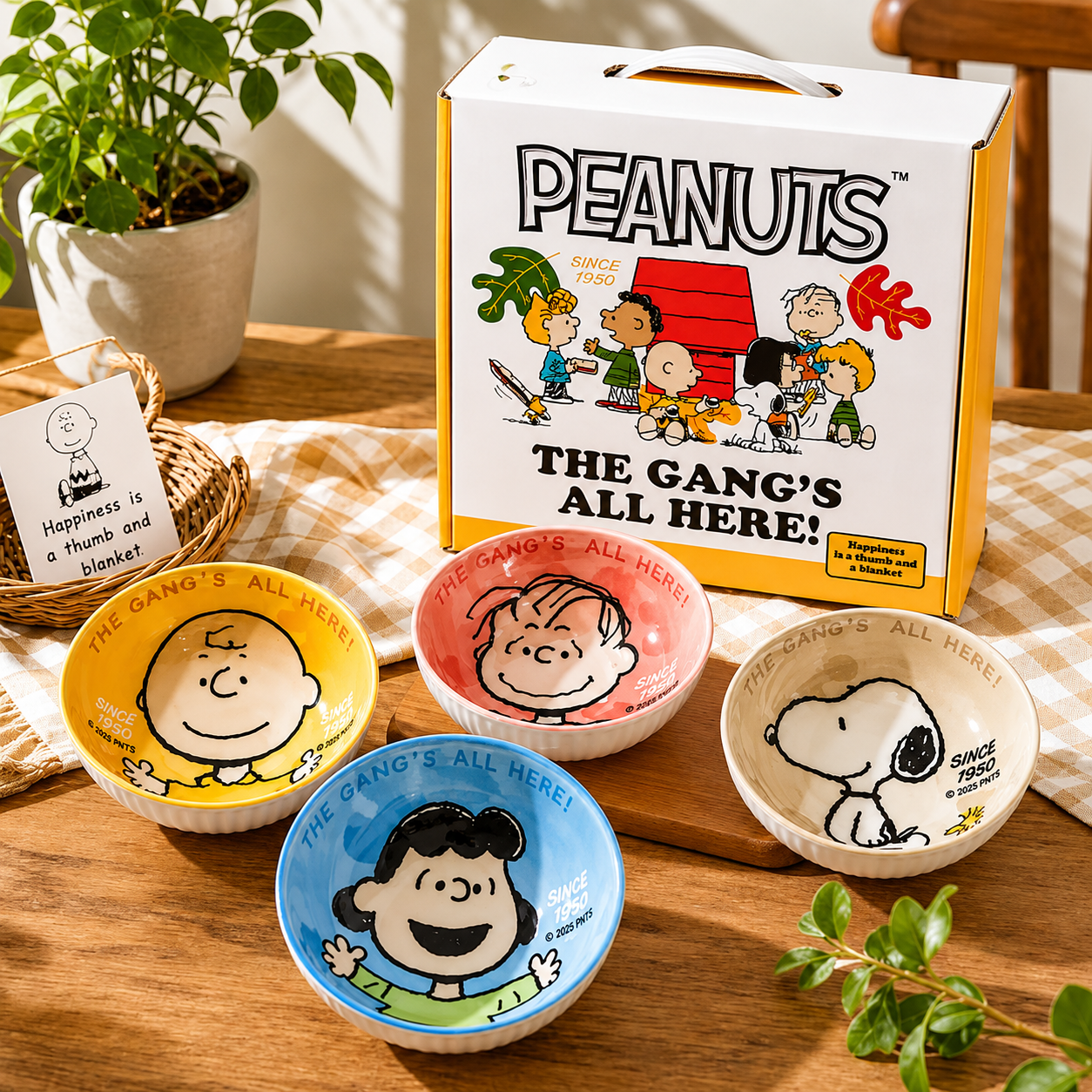 🥣 Peanuts “The Gang’s All Here” Ceramic Bowl Set