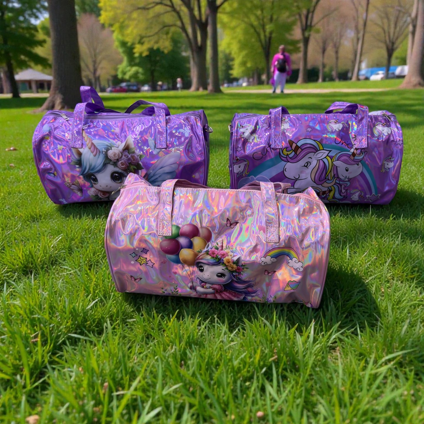 Holographic Magic Sparkle Travel Duffel Bag