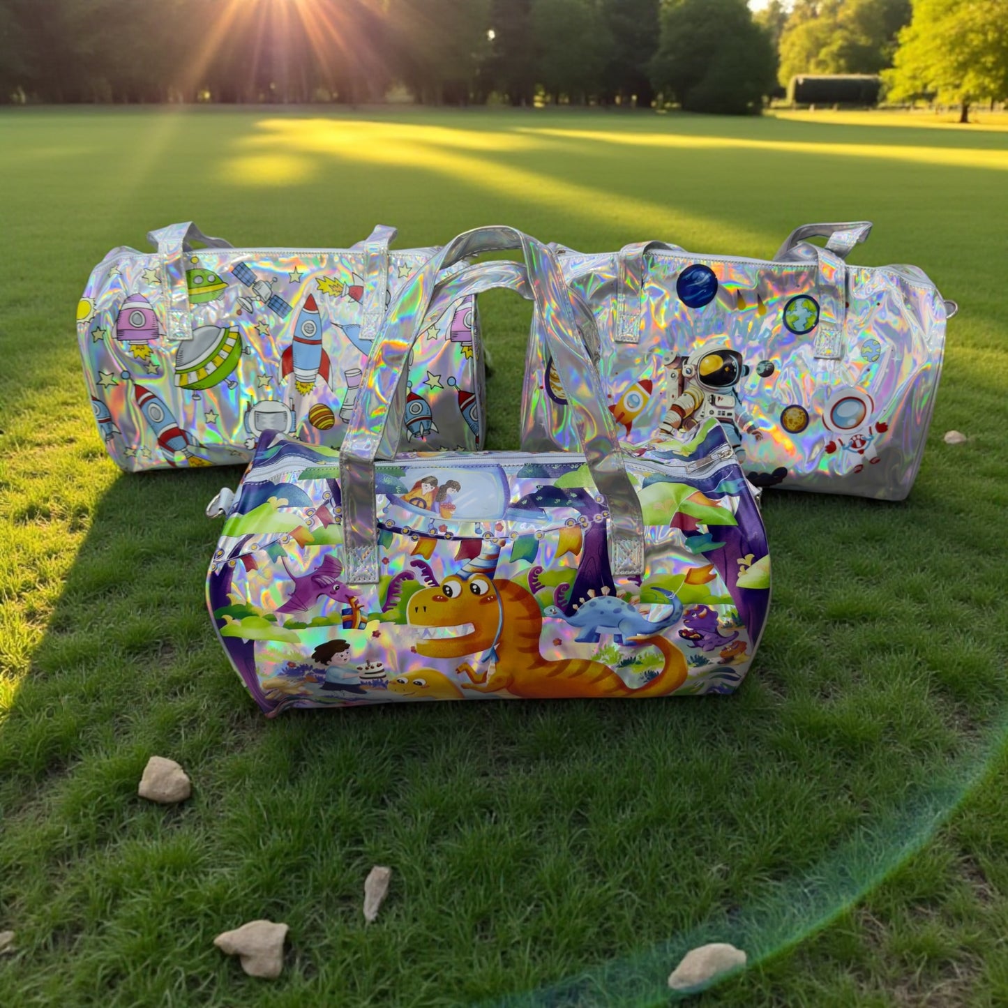 Holographic Magic Sparkle Travel Duffel Bag