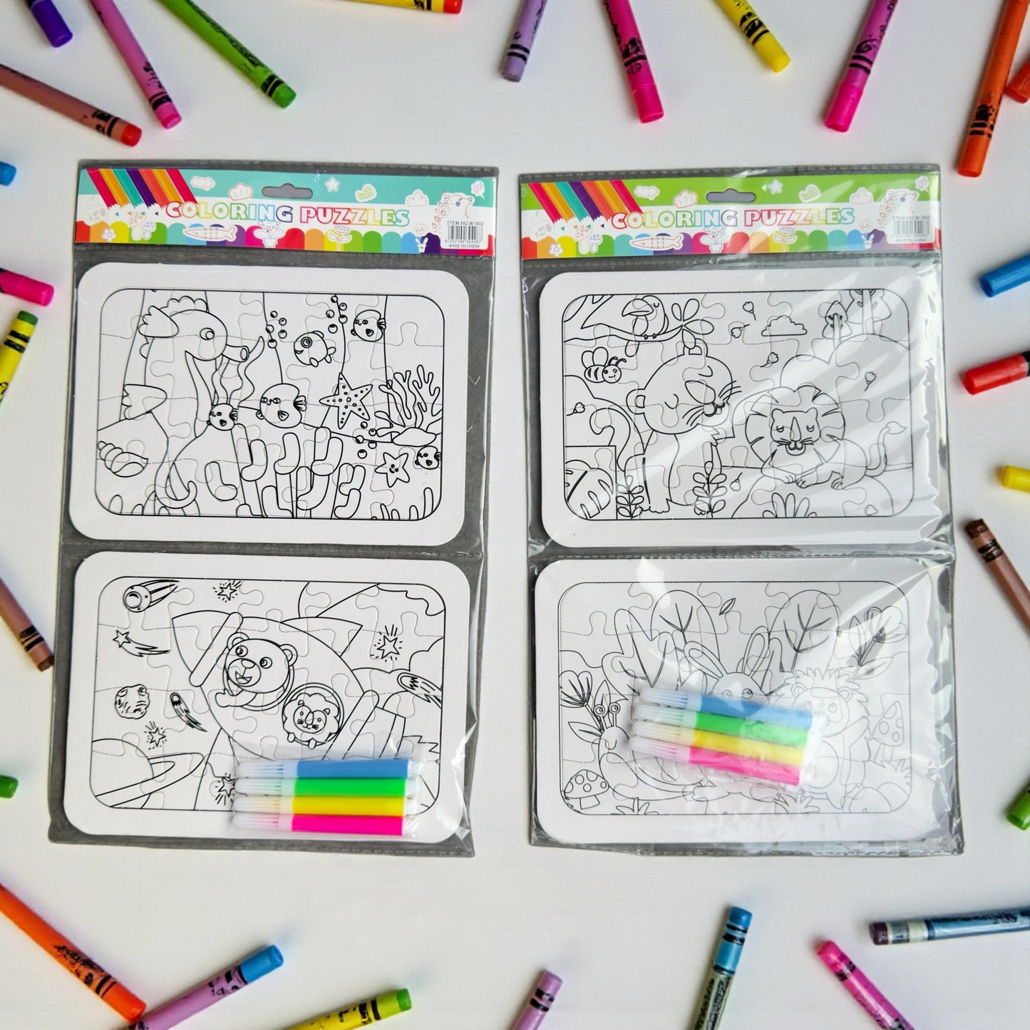 Color & Solve Puzzle Set