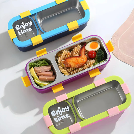 Twin Compartment Rectangular Insulated Bento Lunch Box 🥗