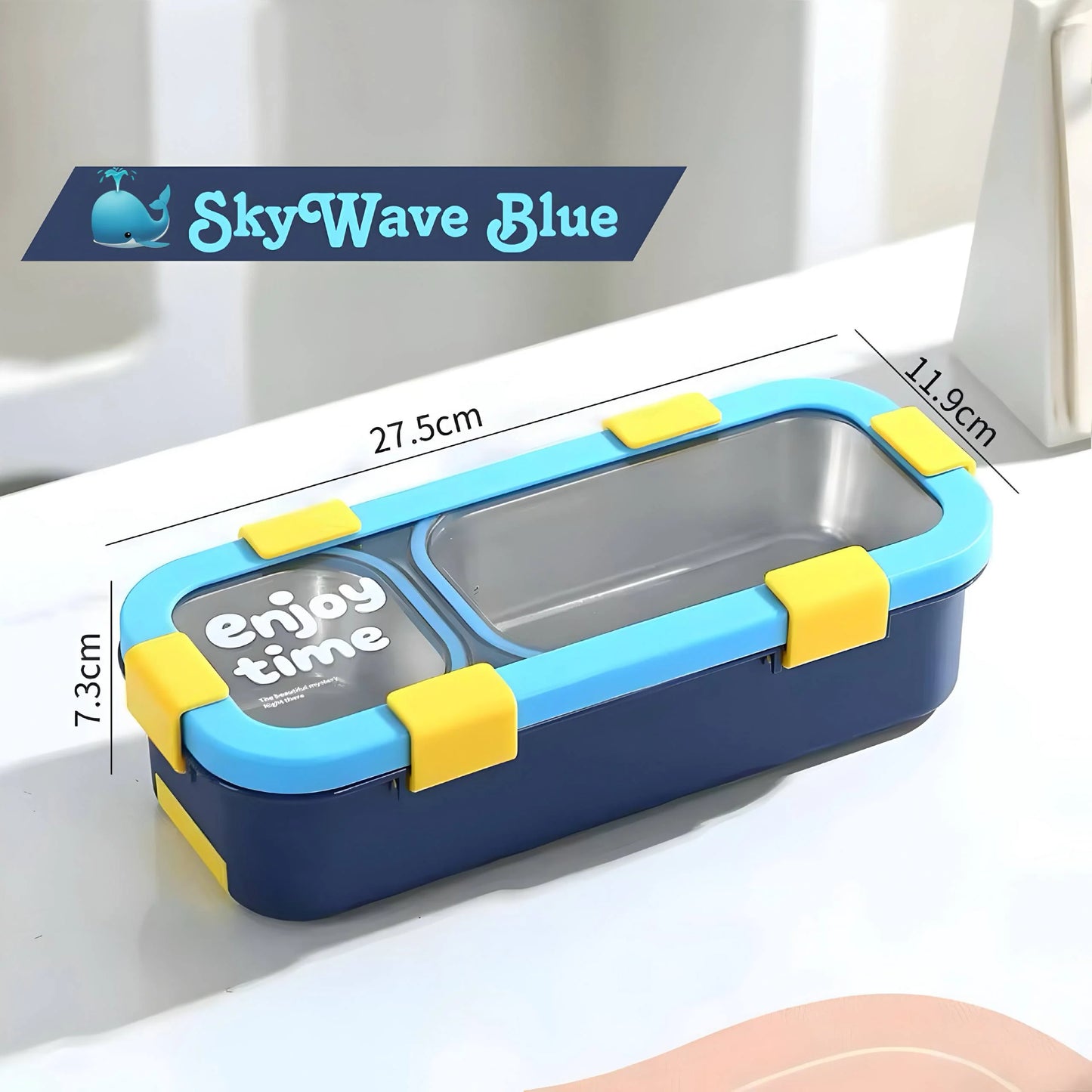 Twin Compartment Rectangular Insulated Bento Lunch Box 🥗
