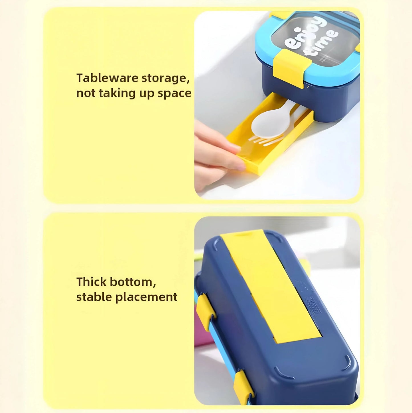Twin Compartment Rectangular Insulated Bento Lunch Box 🥗