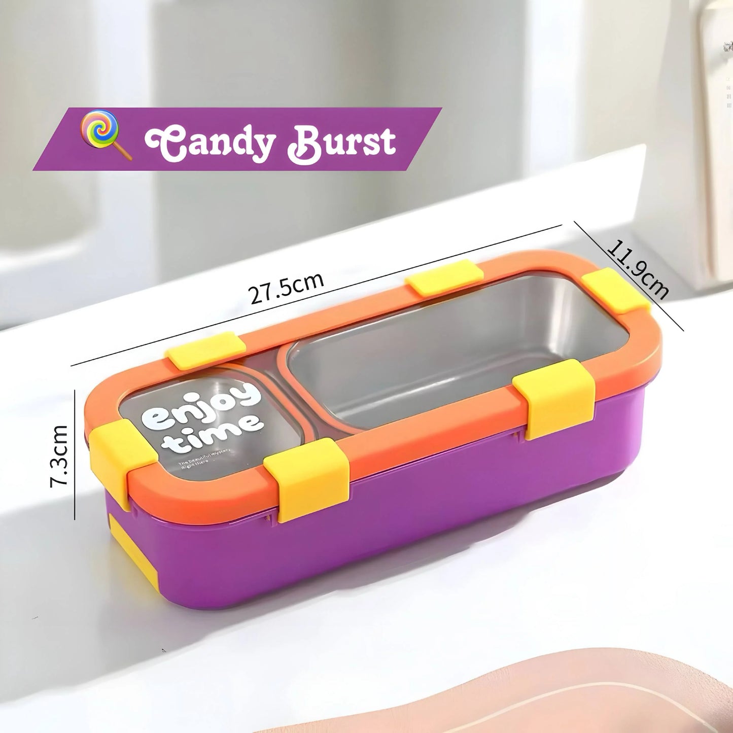Twin Compartment Rectangular Insulated Bento Lunch Box 🥗