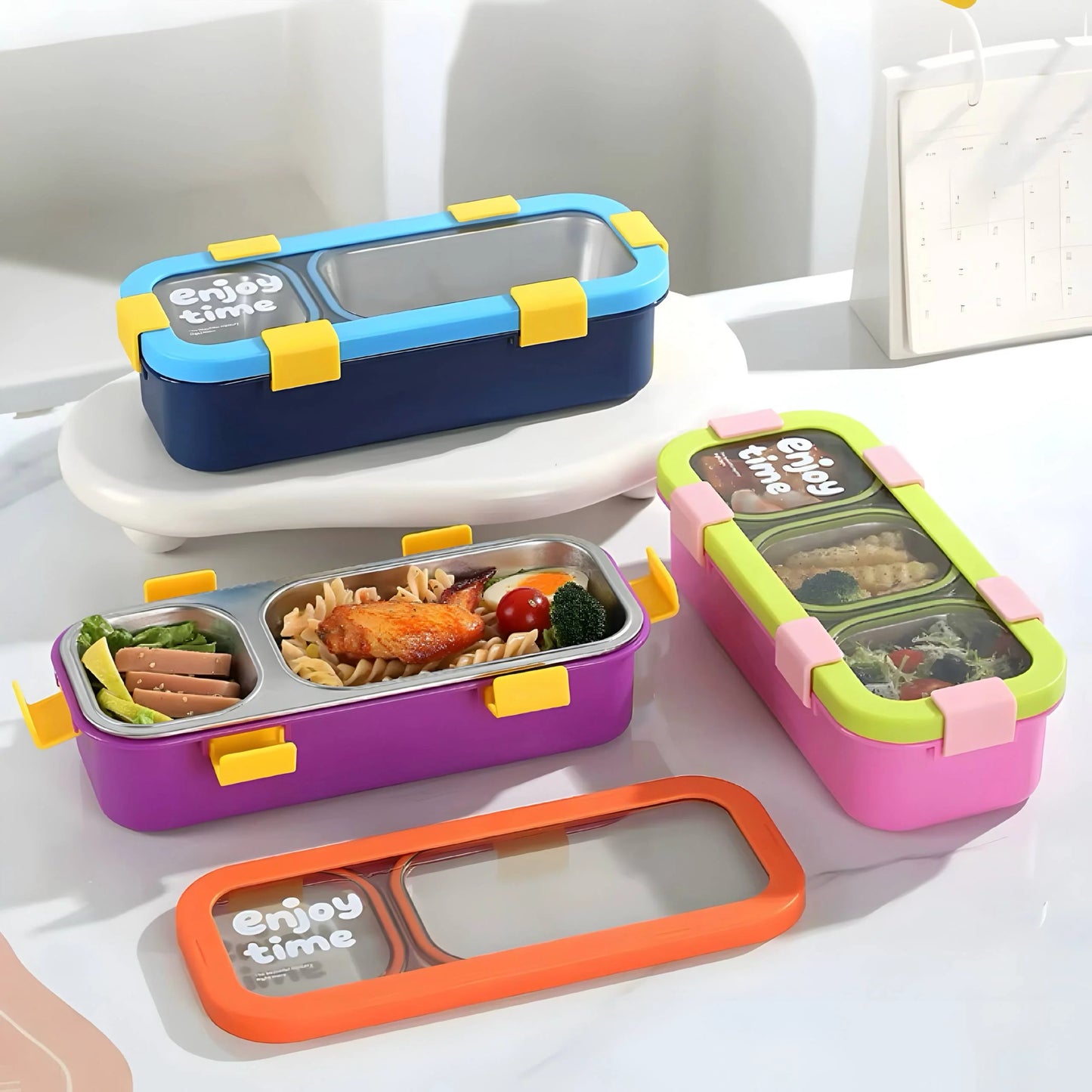 Twin Compartment Rectangular Insulated Bento Lunch Box 🥗