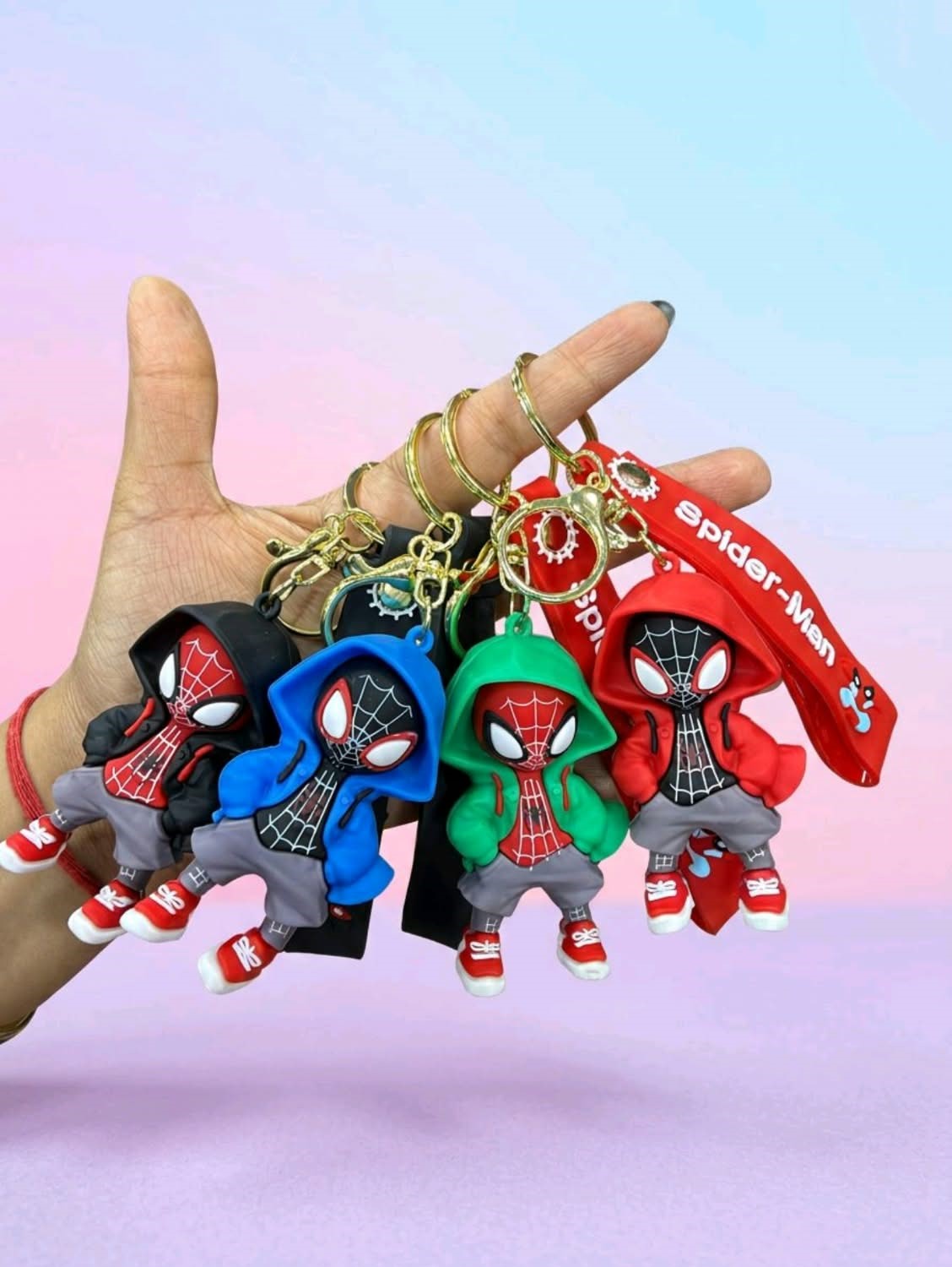 Hoodie Spiderman Keychain