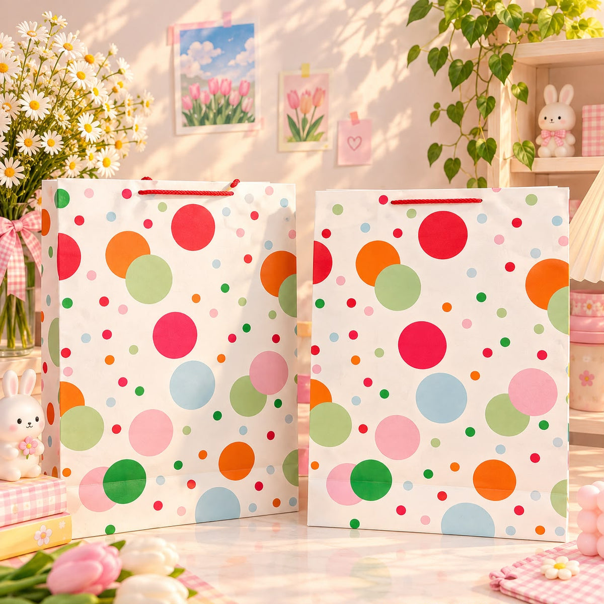 Pastel Balloons Carry Bag (Large)