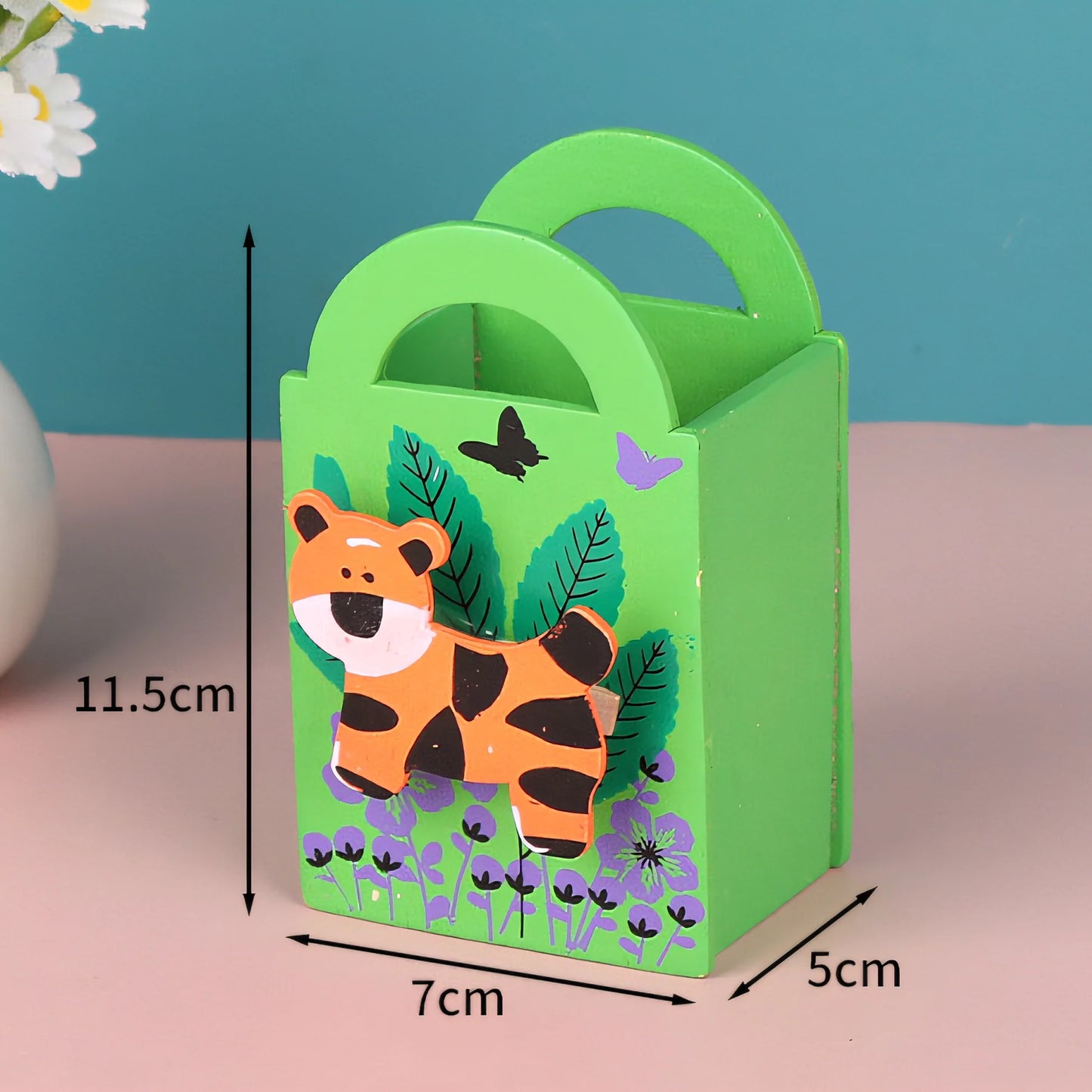 WOODEN HANDLE ANIMAL PEN STAND