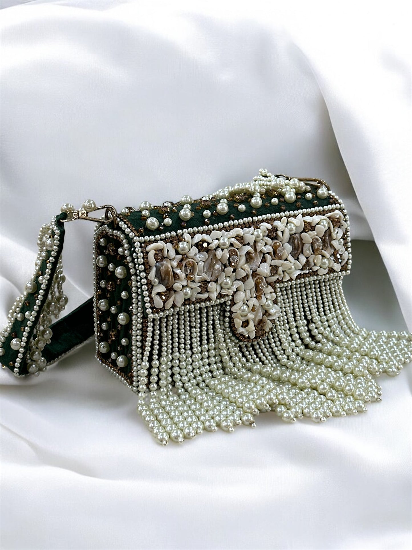 Pearl Tassels Handbag || Handwork || Box Packing