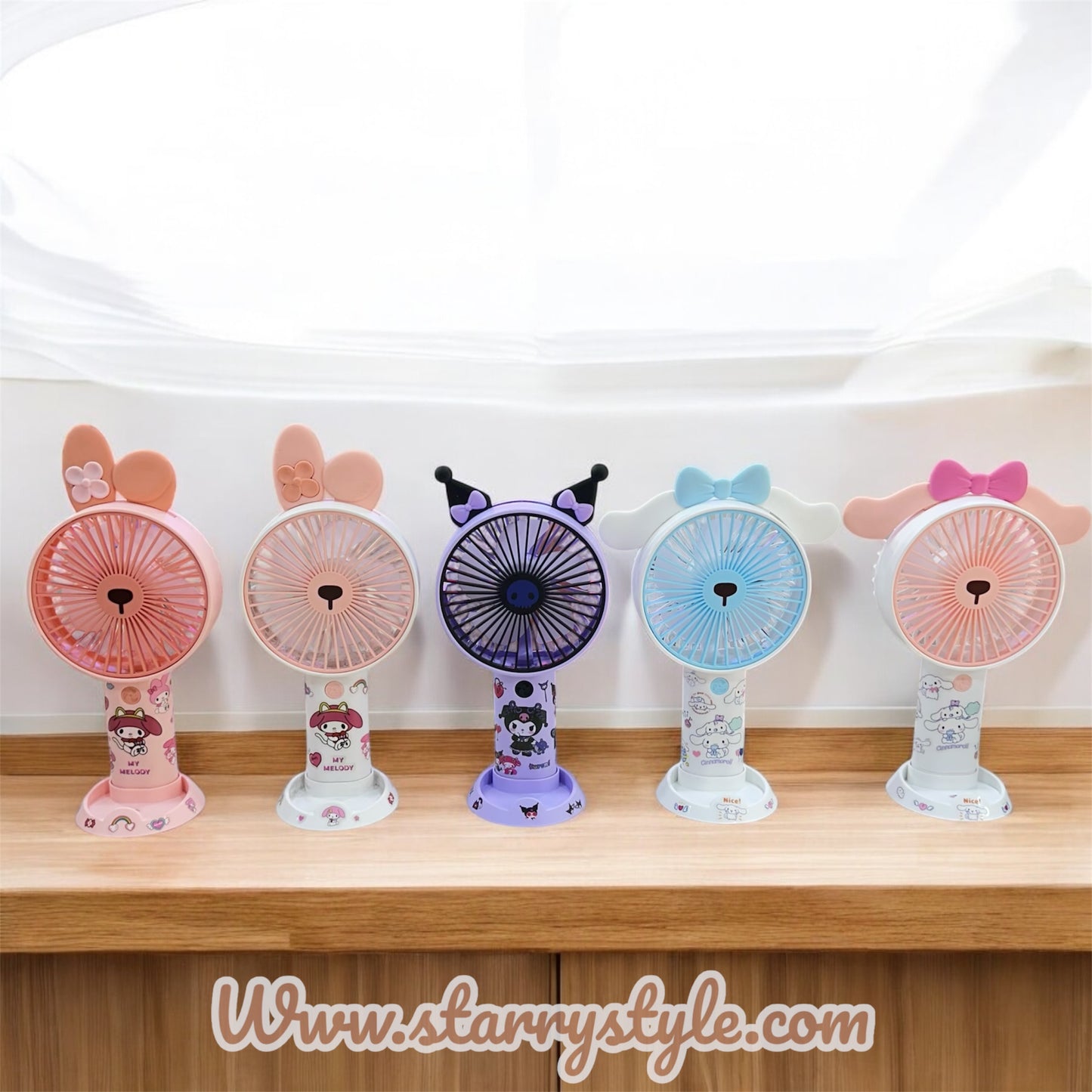 BIG SIZE KAWAII USB HAND FAN WITH MOBILE STAND || STICKERS || 395-22-23-24