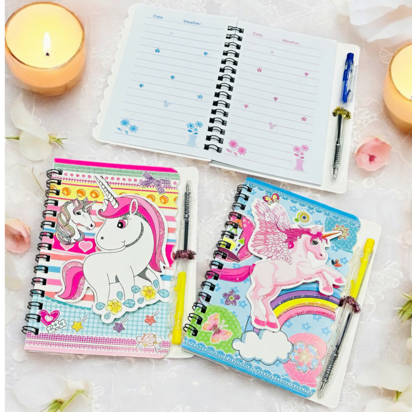 Unicorn Spiral Diary With Pen