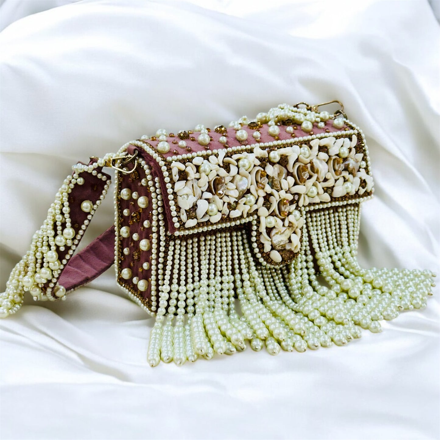 Pearl Tassels Handbag || Handwork || Box Packing