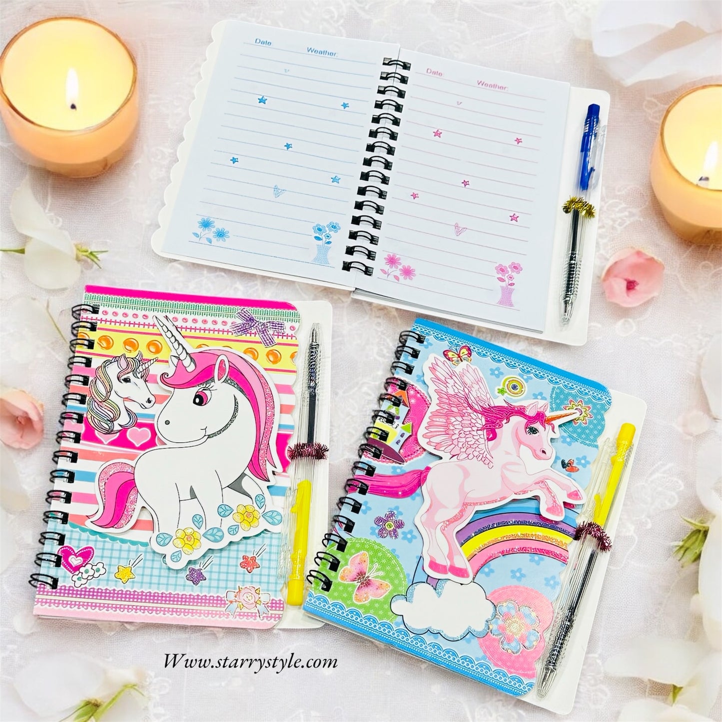 Unicorn Spiral Diary With Pen
